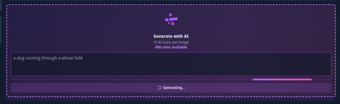 Screenshot der KI-Bildgenerierungs-Prompt-Box